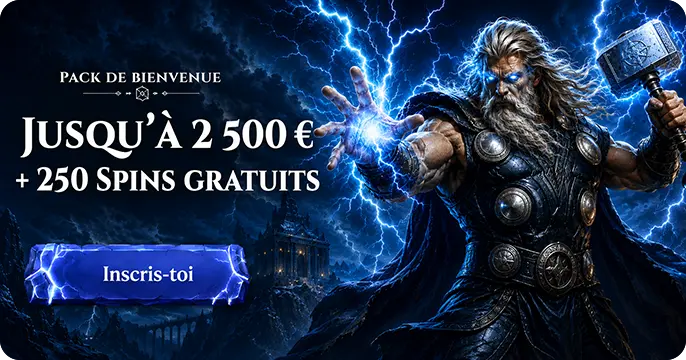 Pack de bienvenue ThorFortune jusqu'à 2 500 € + 250 tours gratuits !